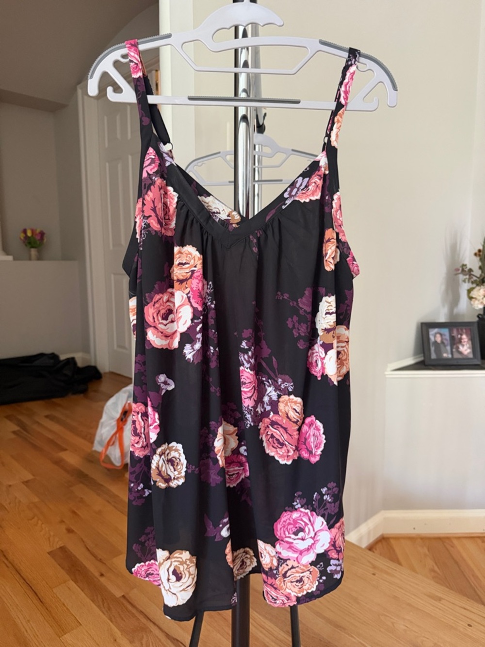 torrid Black Floral Cami Tank Top